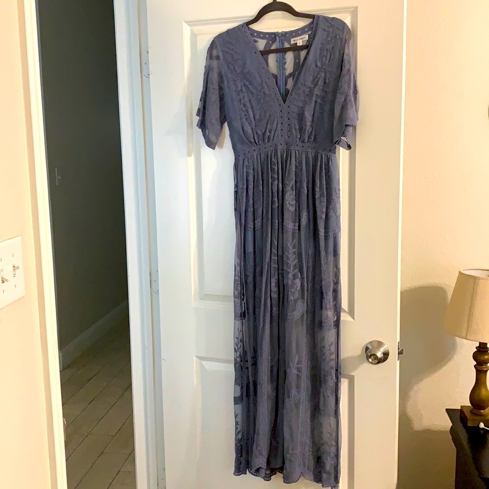 Lace Dusty Blue Romper